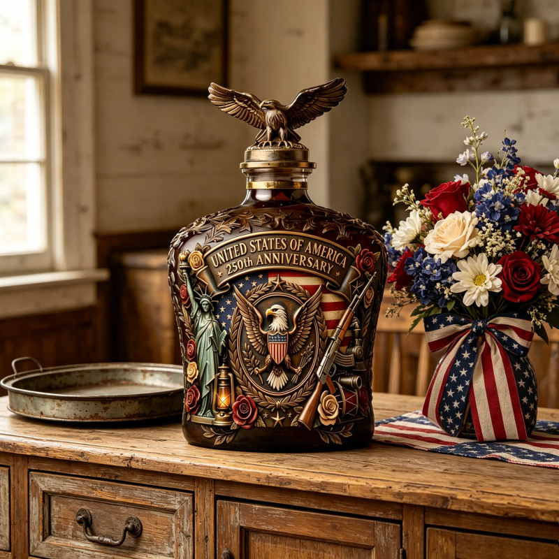 Vintage Collectible Liquor Bottles - Vintage American Freedom Eagle Whiskey Decanter