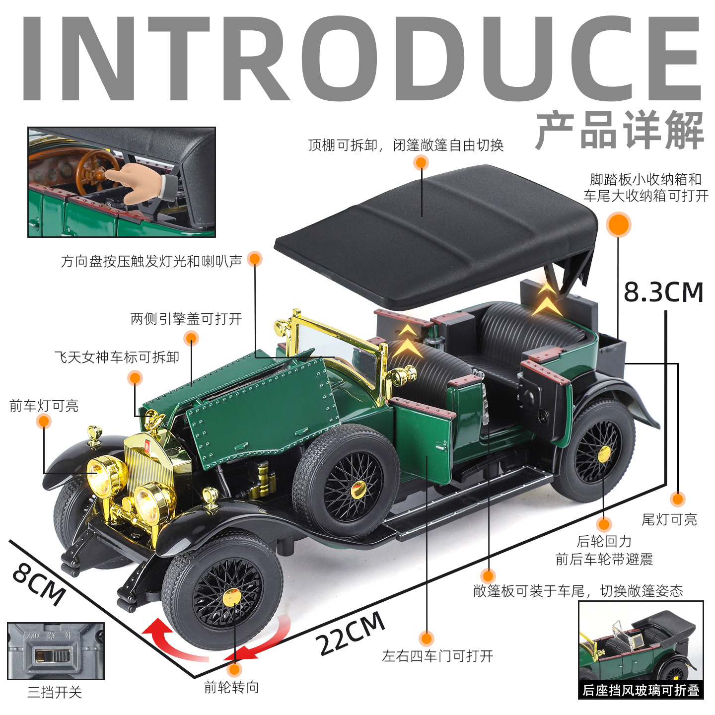 1:24 Rolls-Royce Phantom 1th 1 - Vintage Collectible Toy Cars recensie en prijs