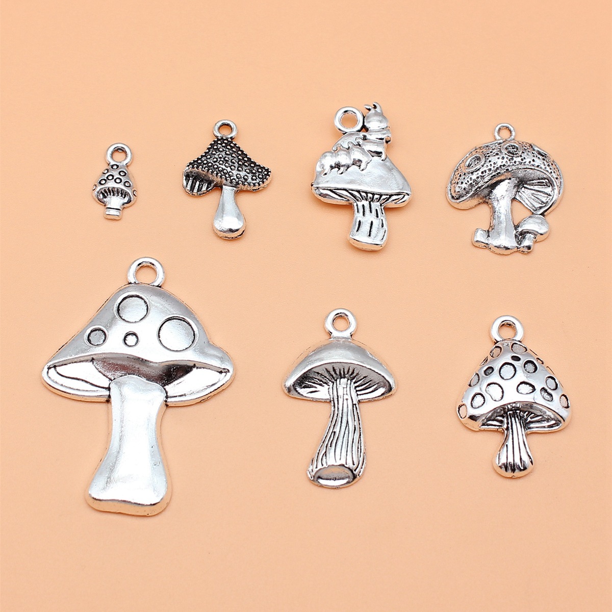 7pcs Antique Silver Color Mush - Vintage Collectible Jewelry recensie en prijs