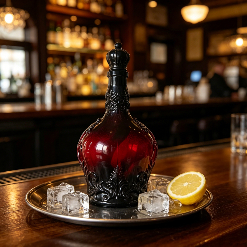 Dark Gothic Red Black Glass Li - Vintage Collectible Liquor Bottles recensie en prijs