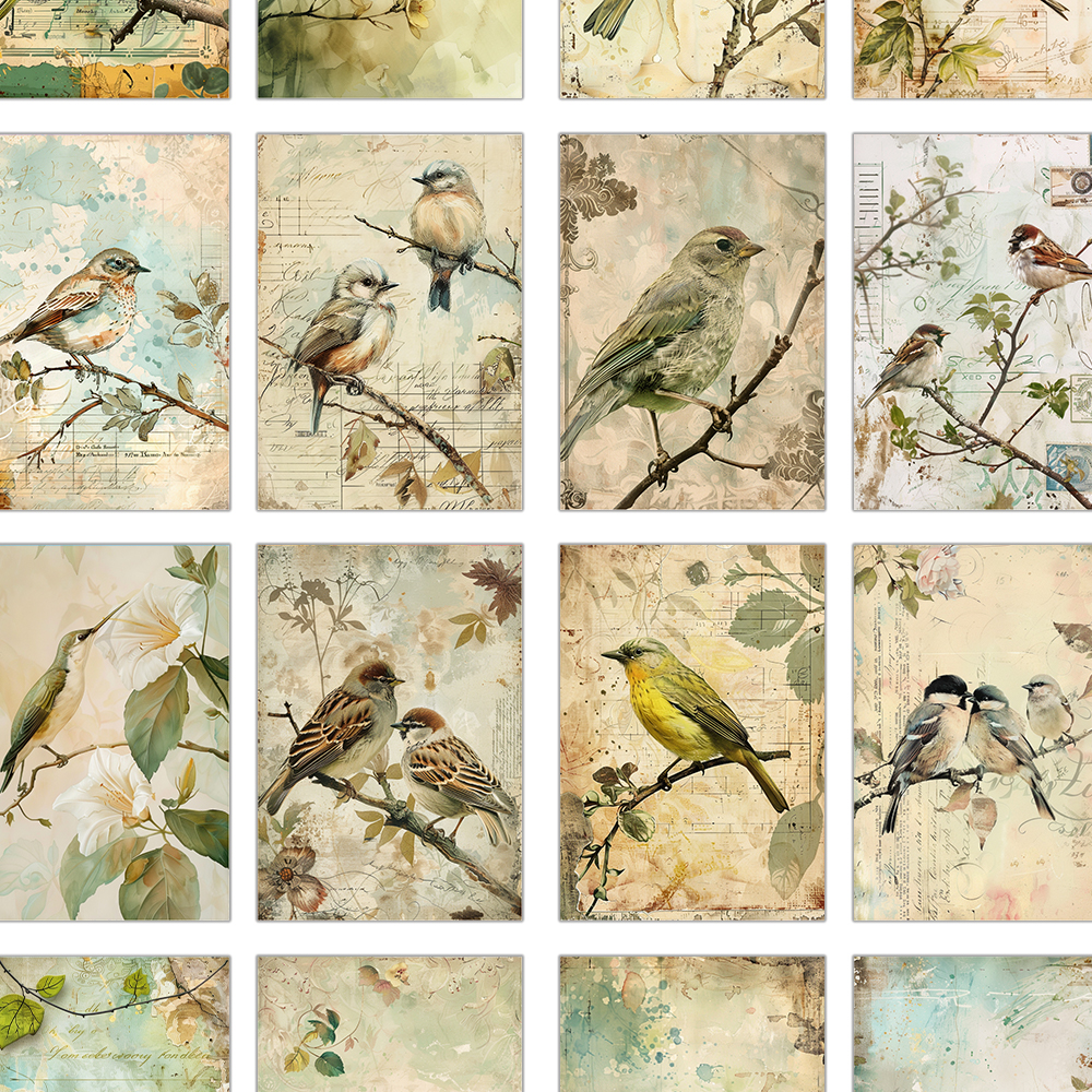 32pcs Vintage Bird Collage Pos - Collectible Vintage Greeting Cards recensie en prijs