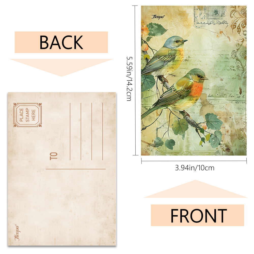 32pcs Vintage Bird Collage Pos - Collectible Vintage Greeting Cards recensie en prijs