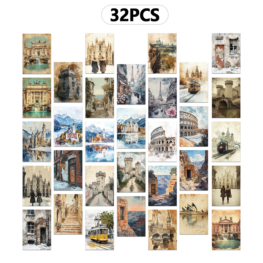 32pcs Vintage European Landmar - Collectible Vintage Greeting Cards recensie en prijs