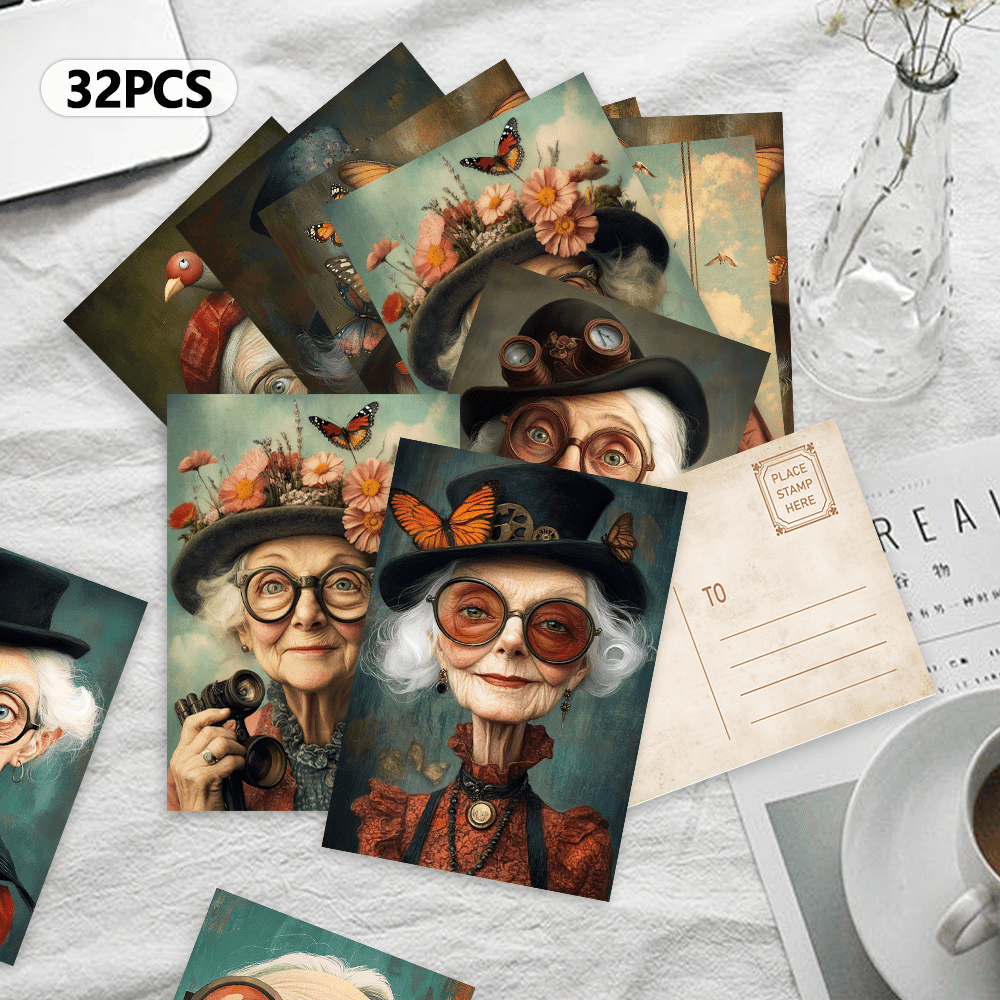 32pcs, vintage cute elderly, p - Collectible Vintage Greeting Cards recensie en prijs