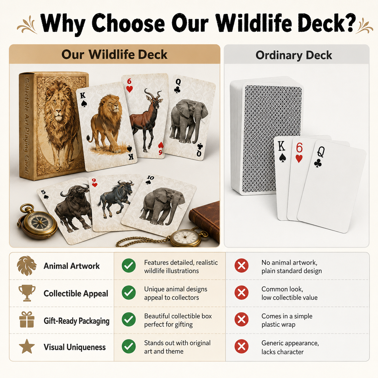 1A set Vintage Wildlife Animal - Vintage Collectible Playing Cards recensie en prijs